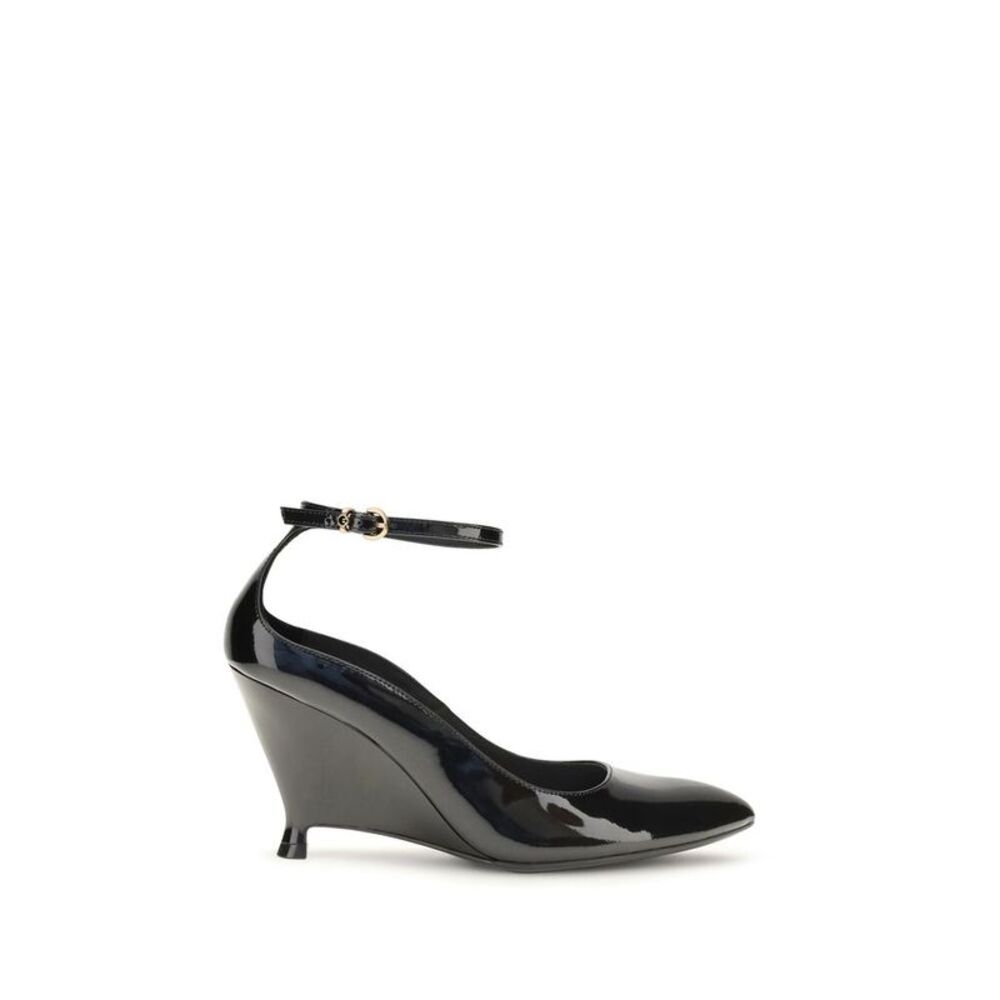 PINKO Black Calf Leather Bos Taurus Platform Women's Pumps